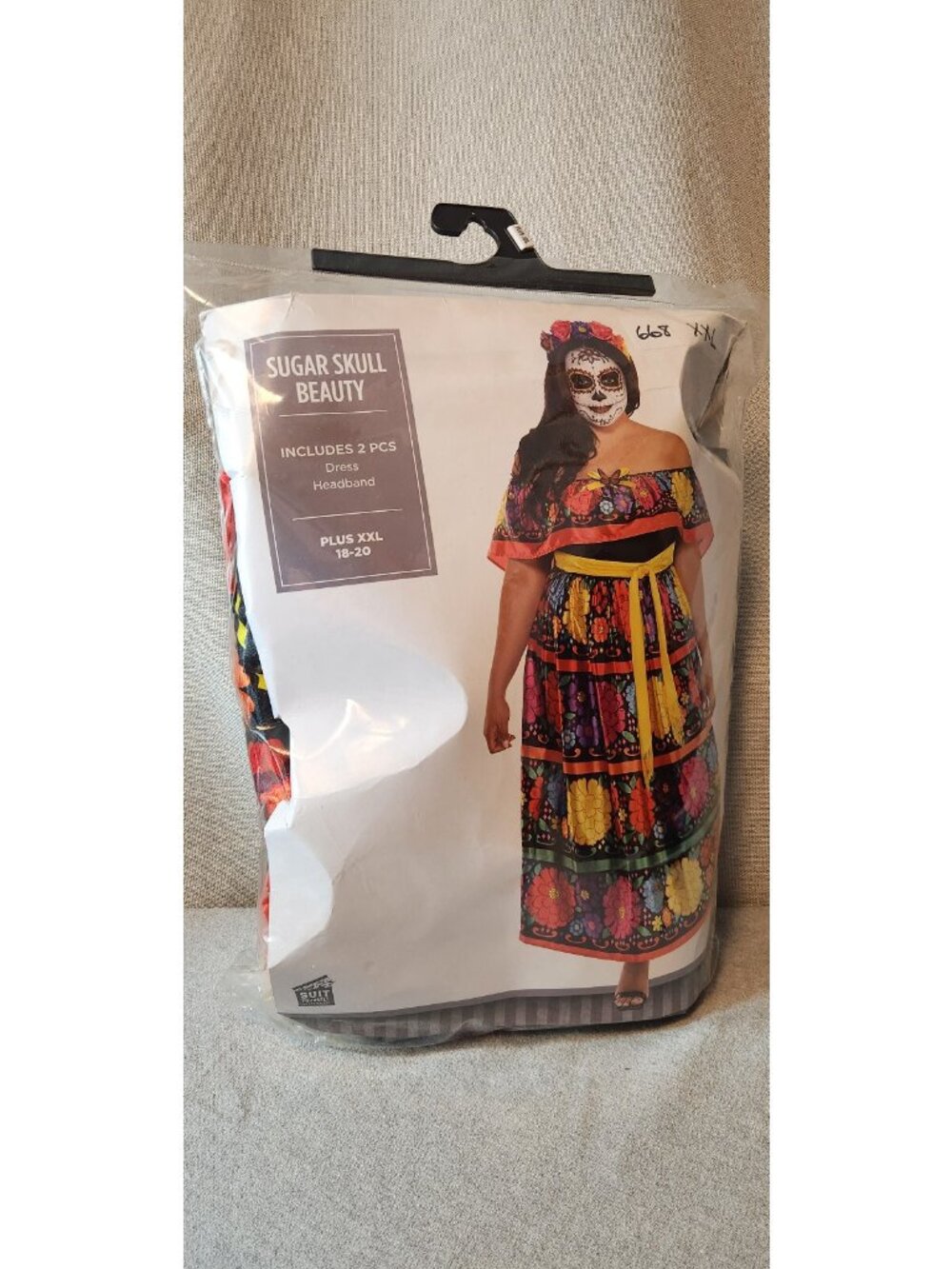 Day Of The Dead Sugar Skull Beauty Floral Multi-Color Dress XXLARGE 18 - 20 NEW - Picture 3 of 5
